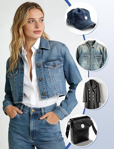 18 قطعة من دبابيس الأزرار للجينز الفضفاض، 17 مم دبابيس أزرار بديلة غير مخيطة للجينز، مشدودة الخصر قابلة للتعديل، قابلة لإعادة الاستخدام، تجعل السراويل الفضفاضة أصغر، مستلزمات ملابس الجينز للنساء والرجال in Kuwait