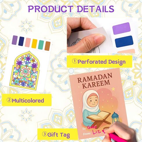 فانسي لاند 24 حزمة من هدايا رمضان للأطفال كتاب تلوين مائي مع كتب مائية عيد مبارك مجموعات الحرف الإسلامية للفصول الدراسية وأنشطة الفصل الدراسي هدايا الحفلات بالجملة in Saudi Arabia