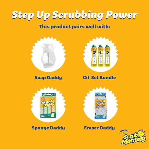 Scrub Daddy Sponges + Household Cleaning Supplies Bundle - PowerPaste Cleaning Putty, Tangerine Clean, PowErase Gel All Purpose Cleaner & Scrub Mommy (3 Pastes & 3 Sponges) in Saudi Arabia