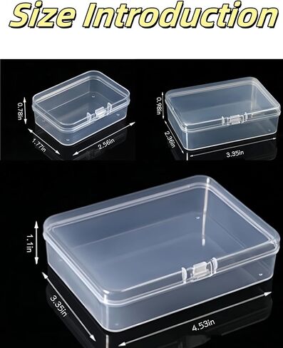 luvilly6 Pack Small Plastic Boxes, Mini Storage Box for Crafts Collecting, Small Plastic Boxes with Hinged Lids（3.35"*2.36"*0.98"） in Kuwait