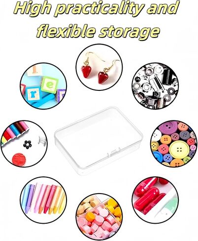 luvilly6 Pack Small Plastic Boxes, Mini Storage Box for Crafts Collecting, Small Plastic Boxes with Hinged Lids（3.35"*2.36"*0.98"） in Kuwait