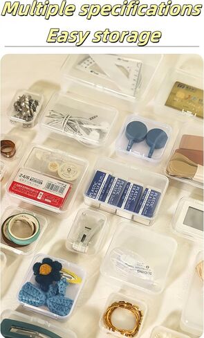 luvilly6 Pack Small Plastic Boxes, Mini Storage Box for Crafts Collecting, Small Plastic Boxes with Hinged Lids（3.35"*2.36"*0.98"） in Kuwait