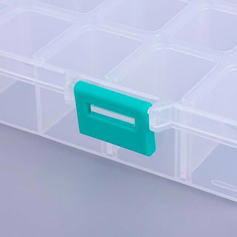1Pc Plastic Beads Storage Containers, White Rectangle Adjustable Dividers Box, Jewelry Organizer Box with 24 Compartments for Nail Art Valentine's Day Elegant Gifts, 8.58x4.33x1.18inch in Saudi Arabia