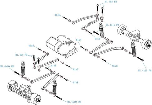 Hot Racing SXTY133X08 No Flex Upgrade T6 Aluminum Link Upgrade Set fits Axial SCX30 in Kuwait