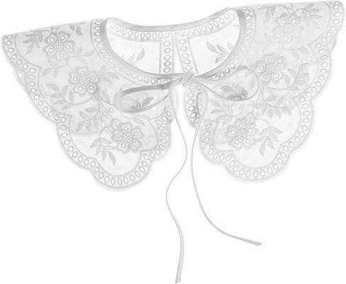 Cotton Lace Embroidered Fake Collar for Women Detachable Breathable False Collar Accessory for Gowns Blouses Jackets and Coats in Saudi Arabia