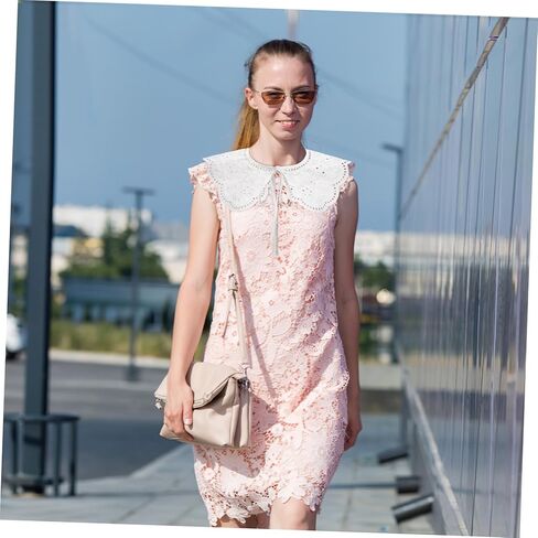 Cotton Lace Embroidered Fake Collar for Women Detachable Breathable False Collar Accessory for Gowns Blouses Jackets and Coats in Saudi Arabia