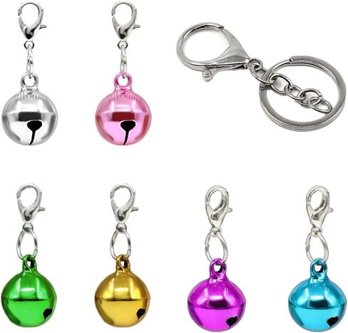 6 Pack Pet Bells for Dog Cat Collars - Charm Pendant Accessories with Stainless Steel Keychain in Saudi Arabia