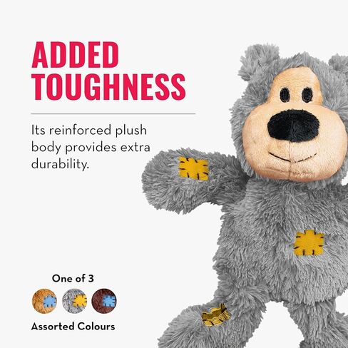 KONG - Wild Knots Bear - Internal Knotted Ropes and Minimal Stuffing for Less Mess (Assorted Colors) - For X-Small Dogs in Saudi Arabia