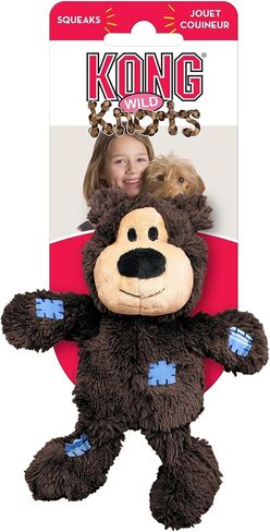 KONG - Wild Knots Bear - Internal Knotted Ropes and Minimal Stuffing for Less Mess (Assorted Colors) - For X-Small Dogs in Saudi Arabia