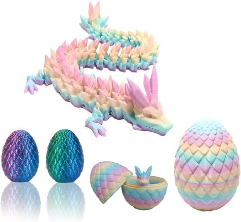 3D Printed Dragon Egg Set of 3 – 12 Inch Articulated Dragons with Eggs, Fantasy Collectible Toy & Home Decor Gift for Kids Ages 3+ and Collectors, Perfect for Easter, Birthday & Christmas in Saudi Arabia