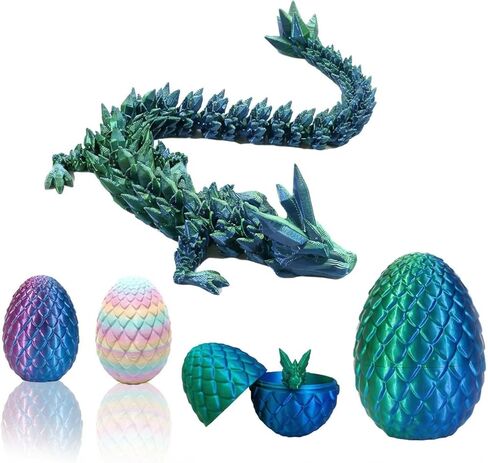 3D Printed Dragon Egg Set of 3 – 12 Inch Articulated Dragons with Eggs, Fantasy Collectible Toy & Home Decor Gift for Kids Ages 3+ and Collectors, Perfect for Easter, Birthday & Christmas in Saudi Arabia