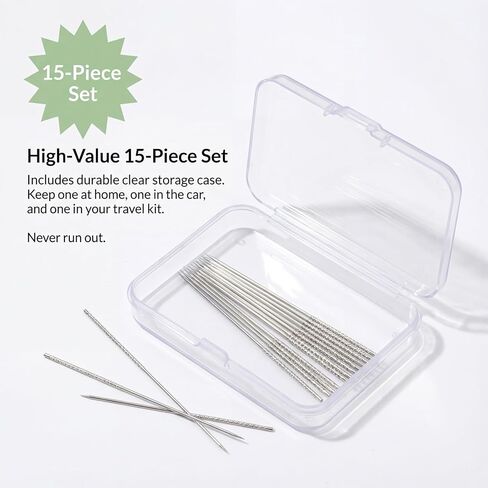 Thinp 15 Pcs Snag Nab It Tool Kit, 2.36 Inch Snag Repair Needle Professional Snags Repair Tool with Storage Box Leather Craft Sewing Stitching Needle for Knitwear Care & Fabric Maintenance in Saudi Arabia