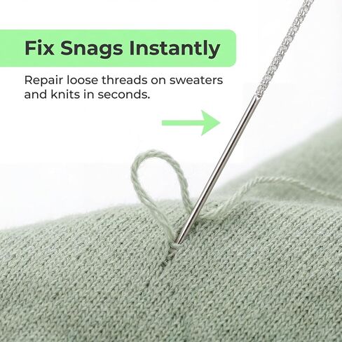 Thinp 15 Pcs Snag Nab It Tool Kit, 2.36 Inch Snag Repair Needle Professional Snags Repair Tool with Storage Box Leather Craft Sewing Stitching Needle for Knitwear Care & Fabric Maintenance in Saudi Arabia