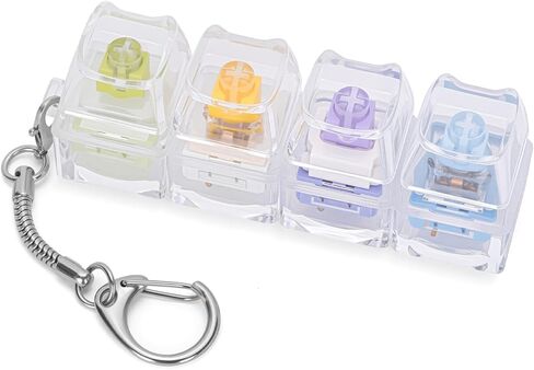 Keyboard Fidget Toys for Adults 4-in-1 Cat Shape Creamy Keyboard Fidget Clicker Keychain for Anxiety Stress Relief (Multicolor1, 4IN1-1P) in Saudi Arabia