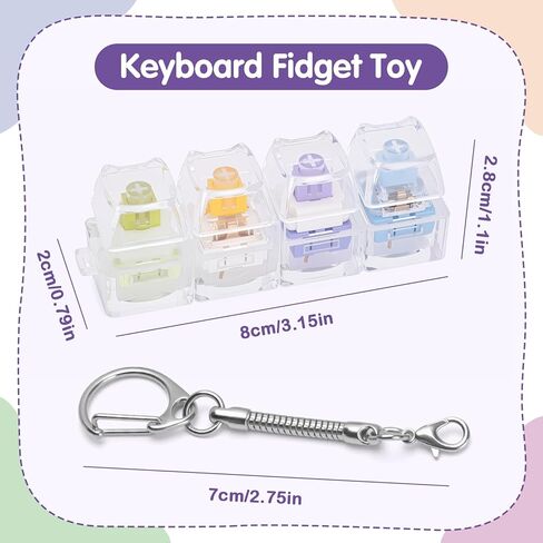 Keyboard Fidget Toys for Adults 4-in-1 Cat Shape Creamy Keyboard Fidget Clicker Keychain for Anxiety Stress Relief (Multicolor1, 4IN1-1P) in Saudi Arabia