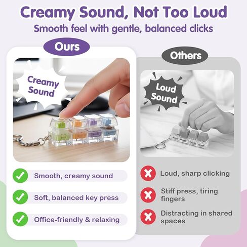 Keyboard Fidget Toys for Adults 4-in-1 Cat Shape Creamy Keyboard Fidget Clicker Keychain for Anxiety Stress Relief (Multicolor1, 4IN1-1P) in Saudi Arabia