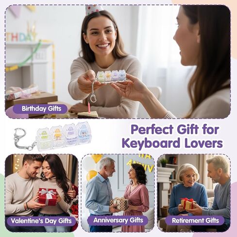 Keyboard Fidget Toys for Adults 4-in-1 Cat Shape Creamy Keyboard Fidget Clicker Keychain for Anxiety Stress Relief (Multicolor1, 4IN1-1P) in Saudi Arabia