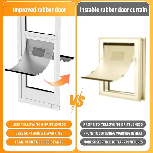 Dog Door for Sliding Glass Door with Magnetic Flat, Installed on Either Left or Right Side，Sliding Door Pet Doggie Door Insert with Lock, Adjustable Height No-Cut Required Doggy Door in Saudi Arabia