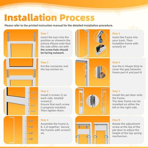 Dog Door for Sliding Glass Door with Magnetic Flat, Installed on Either Left or Right Side，Sliding Door Pet Doggie Door Insert with Lock, Adjustable Height No-Cut Required Doggy Door in Saudi Arabia