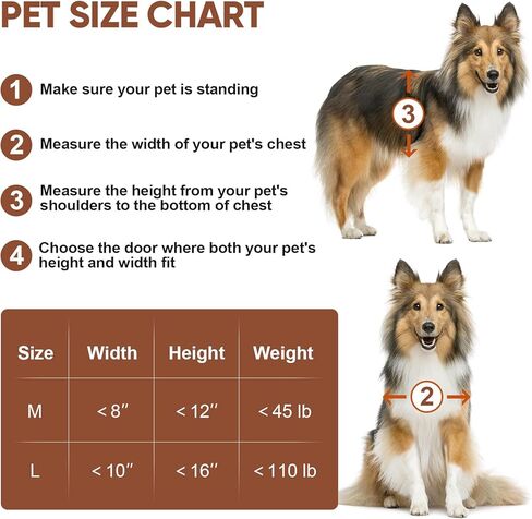 3-Flaps Insulated Dog Door for Wall, Rust Proof Aluminum Alloy Large Doggy Door, Heavy Duty Pet Door with Dual Lock, Extreme Weather Doggie Door for Interior Exterior Wall, Pets Up to 110LB in Kuwait