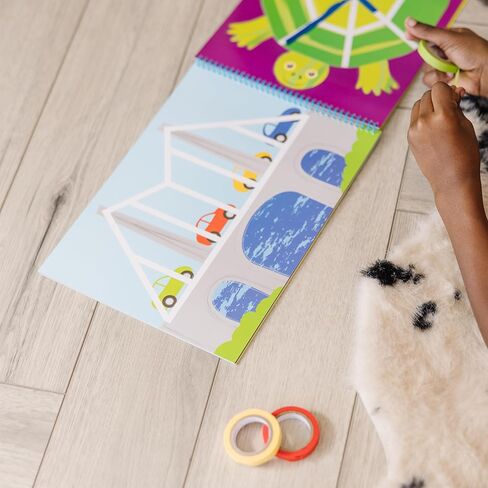 Melissa & Doug Tape Activity Book: 4 Rolls of Easy-Tear Tape and 20 Reusable Scenes in Saudi Arabia