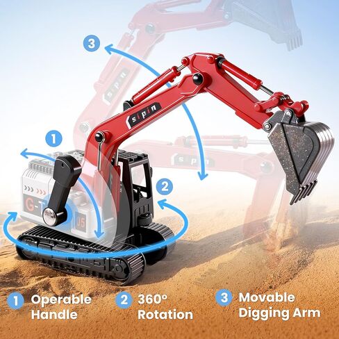 iPlay، iLearn Kid Construction Toy Trucks، مجموعة مركبات البناء للأطفال الصغار مع شاحنة قلابة جرافة، 3 قطع من سيارات مهندس الاحتكاك، صندوق رمل للعب في الهواء الطلق هدية عيد ميلاد 3 4 5 6 سنوات صبي فتاة in Kuwait