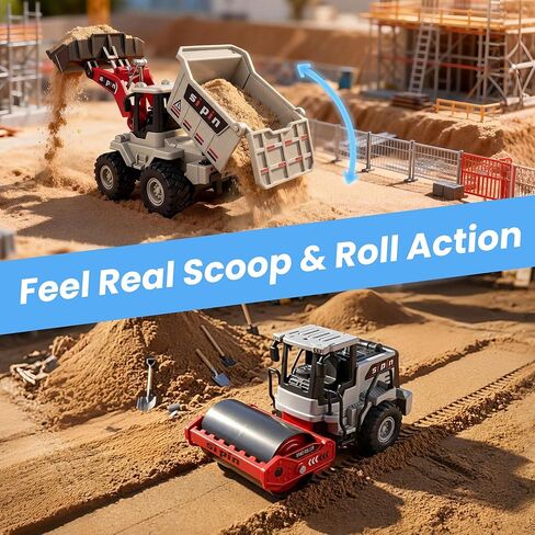 iPlay، iLearn Kid Construction Toy Trucks، مجموعة مركبات البناء للأطفال الصغار مع شاحنة قلابة جرافة، 3 قطع من سيارات مهندس الاحتكاك، صندوق رمل للعب في الهواء الطلق هدية عيد ميلاد 3 4 5 6 سنوات صبي فتاة in Kuwait