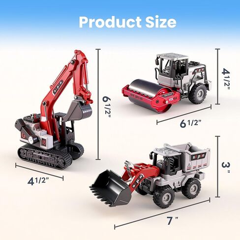 iPlay، iLearn Kid Construction Toy Trucks، مجموعة مركبات البناء للأطفال الصغار مع شاحنة قلابة جرافة، 3 قطع من سيارات مهندس الاحتكاك، صندوق رمل للعب في الهواء الطلق هدية عيد ميلاد 3 4 5 6 سنوات صبي فتاة in Kuwait