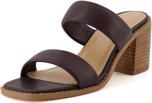 CUSHIONAIRE Women's Clever two band block heel sandal +Memory Foam, Wide Widths Available in Saudi Arabia
