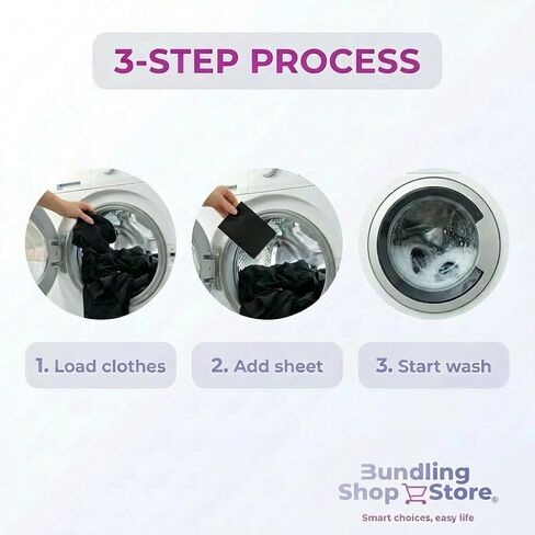 Fabric Sheets for Dyeing Clothes Black- Pack10 Sheets to Enhance Black Color Restore Faded Clothes, Prevent Color Loss, intensify Colors. Non-Woven Fabric Sheets Compatible with All Washing Machines in Saudi Arabia