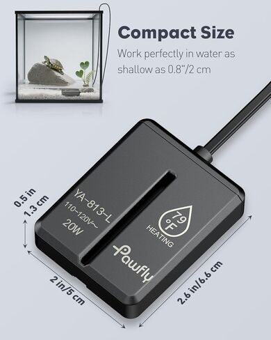 Pawfly 20 W سخان حوض السمك الغاطس الصغير، 1.5-3 جالون خزانات الأسماك سخان بيتا مع الحرارة، سخان خزان الأسماك الغاطسة، سخانات حوض السمك الصغيرة للمياه المالحة والمياه العذبة in Saudi Arabia