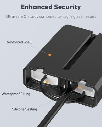 Pawfly 20 W سخان حوض السمك الغاطس الصغير، 1.5-3 جالون خزانات الأسماك سخان بيتا مع الحرارة، سخان خزان الأسماك الغاطسة، سخانات حوض السمك الصغيرة للمياه المالحة والمياه العذبة in Saudi Arabia