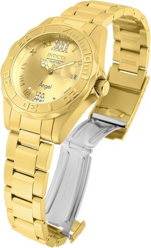 Invicta Women's Angel Analog Display Quartz Watch Stainless-Steel Strap, Gold/Silver, 18, (Model: 14396, 14397) in Saudi Arabia