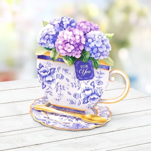 Katy Sue Teacup Bouquet Card Making Kit – Make 8 Freestanding Floral Teacup Easel Cards. Contains Shaped Cards, Die-Cut Decoupage, Adhesive Foam Pads, Envelopes & Instructions for Card Making Supplies in Kuwait
