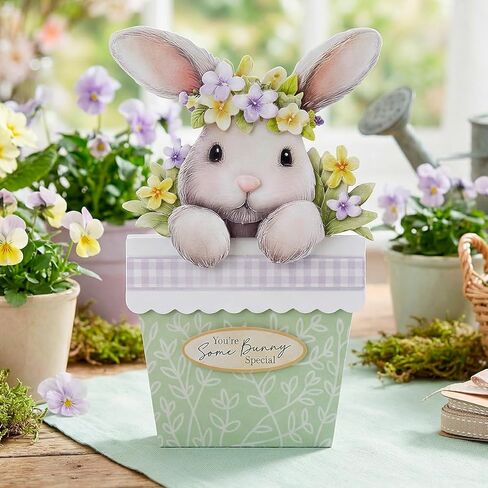 Katy Sue Bunny Tails & Flower Pots Card Making Kit – Make 8 Freestanding 3D Easter Bunny Cards – Includes Decoupage, Envelopes & Foam Pads – UK Made Papercraft Kit in Kuwait