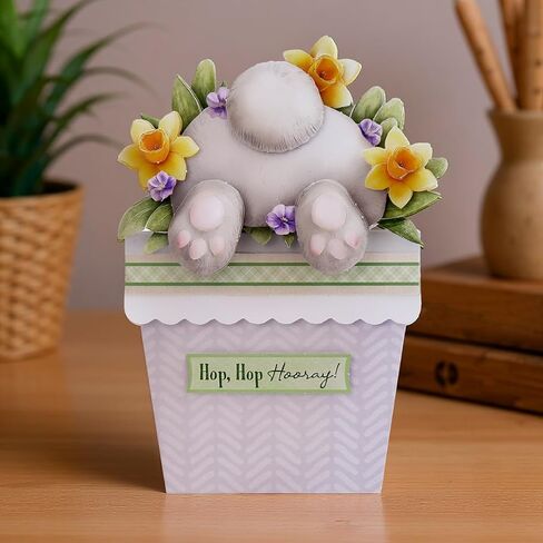 Katy Sue Bunny Tails & Flower Pots Card Making Kit – Make 8 Freestanding 3D Easter Bunny Cards – Includes Decoupage, Envelopes & Foam Pads – UK Made Papercraft Kit in Kuwait