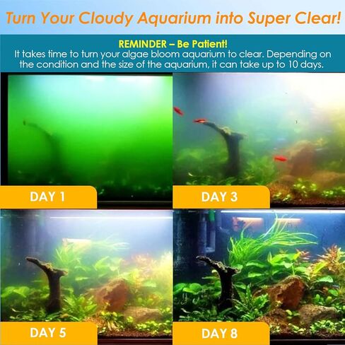 AquaMiracle Aquarium Filter for Green Water, U - V Fish Tank Filters with Timer (4/8/12/24 Hrs), Dual Mode (Aeration/Rainfall) Fish Filter for 10-40 Gallon Tanks, Flow Rate and Direction Adjustable in Saudi Arabia