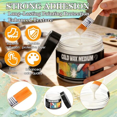 Cold Wax Medium, Watercolor Wax Sealer for Sealing, Protection, Brightening for Watercolor, Colored Pencils, Sketching, Pastels, Charcoal, Long-Lasting, No Fading, 120 ml in Kuwait