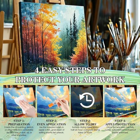 Cold Wax Medium, Watercolor Wax Sealer for Sealing, Protection, Brightening for Watercolor, Colored Pencils, Sketching, Pastels, Charcoal, Long-Lasting, No Fading, 120 ml in Kuwait