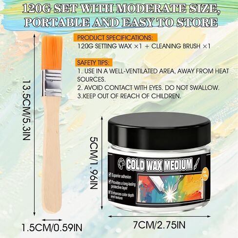 Cold Wax Medium, Watercolor Wax Sealer for Sealing, Protection, Brightening for Watercolor, Colored Pencils, Sketching, Pastels, Charcoal, Long-Lasting, No Fading, 120 ml in Kuwait