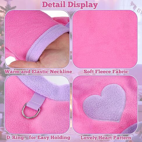 Fleece Dog Pajamas Cute Love Heart Puppy Sweaters Warm Soft Jumpsuit Sweatshirt Pet Holiday Clothes for Small Dogs and Cats in Saudi Arabia