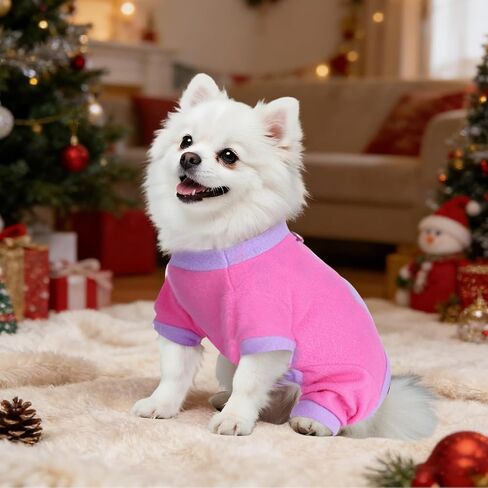 Fleece Dog Pajamas Cute Love Heart Puppy Sweaters Warm Soft Jumpsuit Sweatshirt Pet Holiday Clothes for Small Dogs and Cats in Saudi Arabia