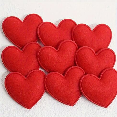 20 pcs (1pc) Fabric Heart-Shaped Accessories Double-Sided Heart Shapes, for Wedding, Valentine's, Party Decorations,Craft Supplies, Crafts, Textured Surface, Embossing Accessories in Saudi Arabia