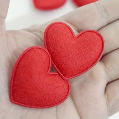 20 pcs (1pc) Fabric Heart-Shaped Accessories Double-Sided Heart Shapes, for Wedding, Valentine's, Party Decorations,Craft Supplies, Crafts, Textured Surface, Embossing Accessories in Saudi Arabia