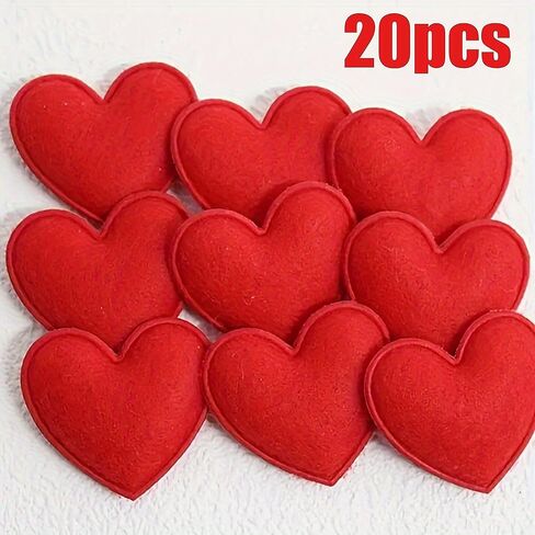 20 pcs (1pc) Fabric Heart-Shaped Accessories Double-Sided Heart Shapes, for Wedding, Valentine's, Party Decorations,Craft Supplies, Crafts, Textured Surface, Embossing Accessories in Saudi Arabia
