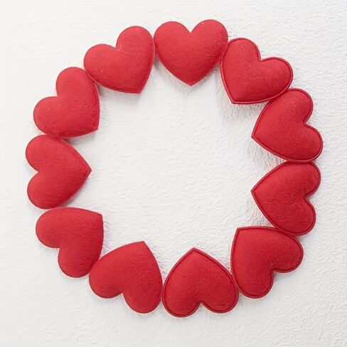 20 pcs (1pc) Fabric Heart-Shaped Accessories Double-Sided Heart Shapes, for Wedding, Valentine's, Party Decorations,Craft Supplies, Crafts, Textured Surface, Embossing Accessories in Saudi Arabia
