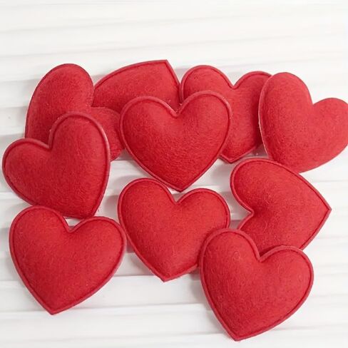 20 pcs (1pc) Fabric Heart-Shaped Accessories Double-Sided Heart Shapes, for Wedding, Valentine's, Party Decorations,Craft Supplies, Crafts, Textured Surface, Embossing Accessories in Saudi Arabia