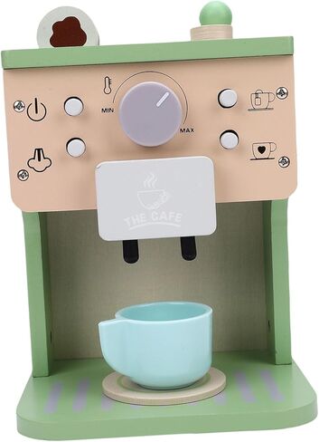 Focket Coffee Maker Toy for Kids, Wooden Kitchen Set with Safe Paint, Encourages Creativity Hand Eye Coordination for Toddlers Age 3 in Saudi Arabia