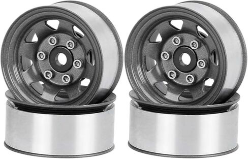 1.55 inch Metal Beadlock Wheel Rim Replacement for 1/10 RC Crawler D90 Pajero TF2 Tamiya CC01 CC02 LC70 LC80 (Silver) in Kuwait