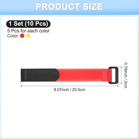 10-Pack Rooster Collars, 8.07" x 0.79" Adjustable Soft Polyester Anti-Noise Neck Belt for Chickens and Poultry Birds, Noise Control Collar [Red/Yellow] in Saudi Arabia